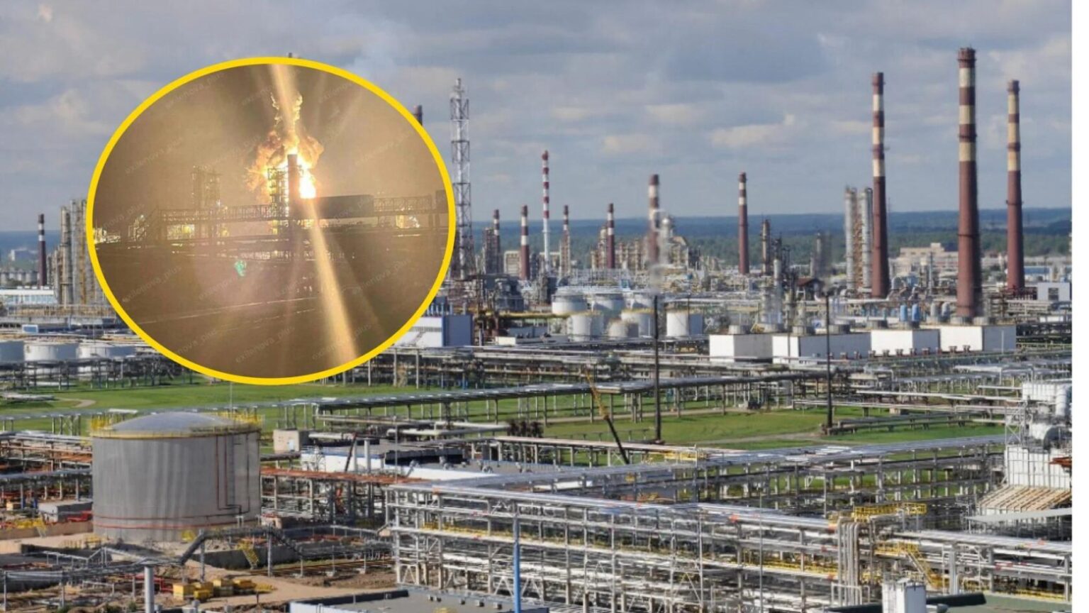 Дрони вдарили по одному з найбільших НПЗ у Росії: яскраві вибухи осяяли небо